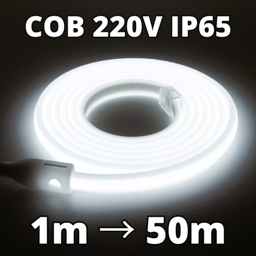 Ruban Led Cob Ip65 220v Blanc Froid 6000°k 