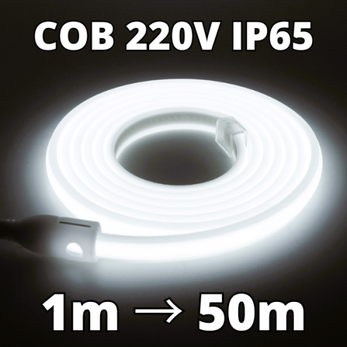HEGEHE Ruban LED, COB Bande LED 220V avec Interrupteur IP65